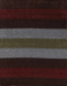 Contemporary Gabbeh Striped Oriental Area Rug 8x10 Hand-knotted Living Room Size - Picture 1 of 12