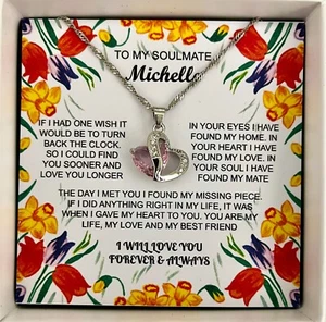 Personalized To My Soulmate/Wife/Girlfriend Necklace Gift for Birthday/Valentine - Picture 1 of 3