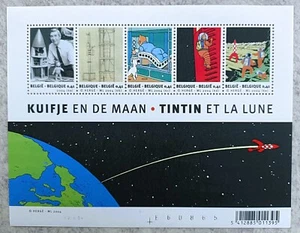 Herge bloc 5 timbres Tintin et la lune 2004 Kuifje en de maan - NEUF - Picture 1 of 1