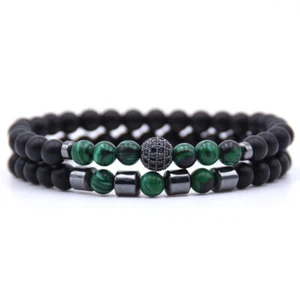 ⭐2er Set Partner Perlenarmband / Naturstein Perlen / Freundschafts Armband Typ 7 - Bild 1 von 1