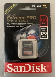 Carte UHS-I vitesse SanDisk Extreme Pro 128 Go SDXC 170 Mo (SDSDXXY-128G-ANCIN) - Photo 1 sur 5