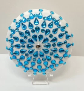 Blue Bling Mandala - Hand Painted Handmade Stone - ASO YouTube - By JaDeL - Picture 1 of 5