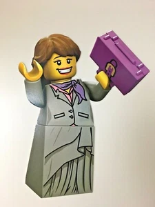Lego Minifigure Business Woman Store Display Sign Glossy Cardboard Right Facing - Picture 1 of 8