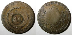 BRAZIL Pedro I 1830 R 40 Reis KM# 444.1 Countermarked 80 Réis KM# 366.1 (27 480) - Picture 1 of 3
