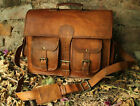 New Vintage Men's Leather Briefcase Brown Messenger Satchel Shoulder Laptop Bag