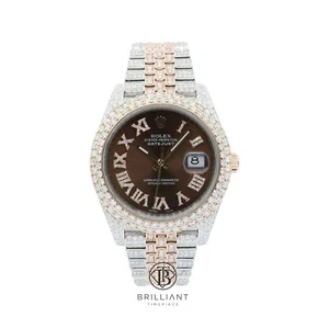 Rolex Datejust II 41mm 126303 Iced Out Watch 25.5 CT - Picture 1 of 7