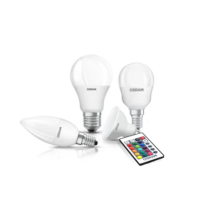 OSRAM LED RGB -W Remote Lampe dimmbar Glühbirne E14/E27/GU10 4,5W/9W STAR+ SMART - Bild 1 von 4