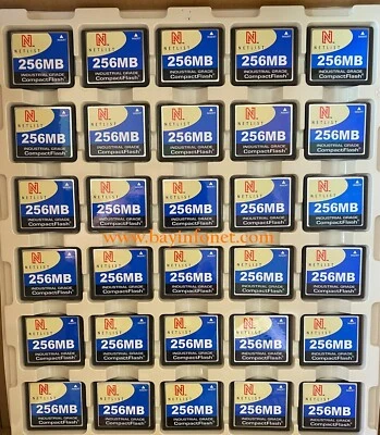 256MB CompactFlash Industrial Grade CF Memory Flas NetList NLCF025MRC-1WG Lot 30 - Image 1 of 2