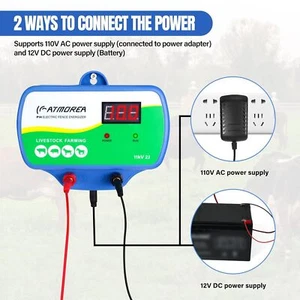 AC Powered Fence Charger LCD Display 2J Electric Fence Energizer for Livestock - Picture 1 of 5