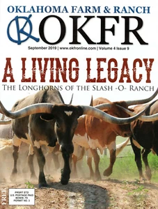 OKFR Oklahoma Farm & Ranch Magazine Sept. 2019 Longhorns of the Slash-O-Ranch - Picture 1 of 2