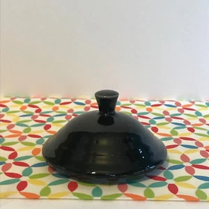 Fiestaware Schwarz 2 Tassen Teekanne Deckel Fiesta Retired Klein Ersatz NUR DECKEL - Bild 1 von 5