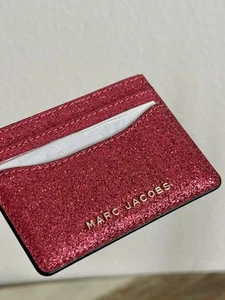 🆕 Marc Jacobs Glitter Card Holder – Pink Sparkle - Picture 1 of 5