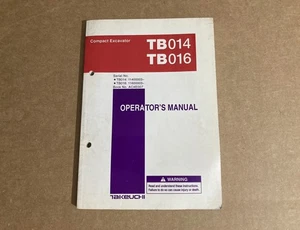 Takeuchi TB014 TB016 Compact Excavator Operator's Manual - Picture 1 of 12