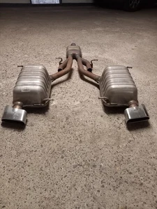 Mercedes Benz SLK 200 R172 AUSPUFF KOMPLETT ANLAGE L.&R.&M. Incl. CHROM-Blenden  - Bild 1 von 3