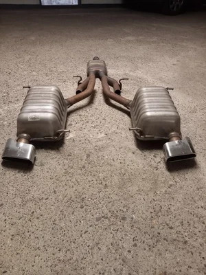 Mercedes Benz SLK 200 R172 AUSPUFF KOMPLETT ANLAGE L.&R.&M. Incl. CHROM-Blenden  - Bild 1 von 3