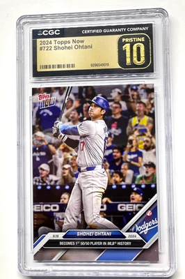 2024 Topps Now 722 Shohei Ohtani 1st 50/50 MLB History CGC 10 GEM MINT PRISTINE - Image 1 of 4