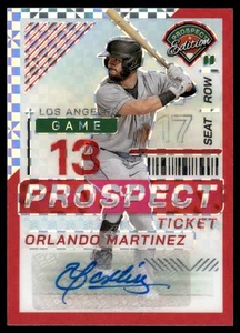 2024 Panini Prospect Edition ORLANDO MARTINEZ RED POWER PRIZM AUTO /99 #139 - Foto 1 di 2