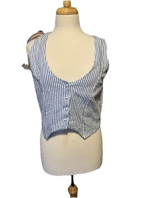 Chaleco Recortado Victoria’s Secret M Rayas 100% Algodón Vintage Años 90 Usado en Excelente Condición Foto 1 de 4