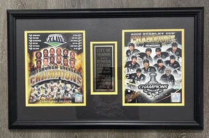 2009 Super Bowl/Stanley Cup Champions Pittsburgh Steelers/Penguins Matted Frame - Picture 1 of 6