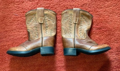 Baby Toddler Kids Old West Brown Leather Western Cowboy Boots EUC Size 050 5 6 - Image 1 of 4