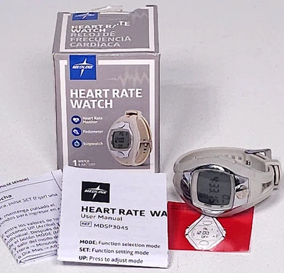 Medline Monitor de Ritmo Cardíaco Reloj Podómetro Cronómetro Rastreador de Actividad Gris Foto 1 de 4