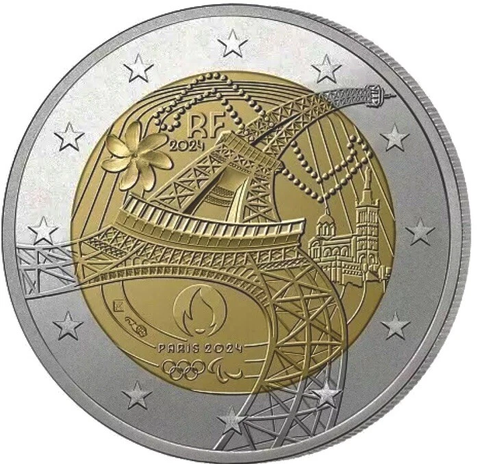 FRANCIA 2024. MONEDA DE 2 EUROS CONMEMORATIVA TORRE EIFFEL. Sin Circular - Imagen 1 de 1