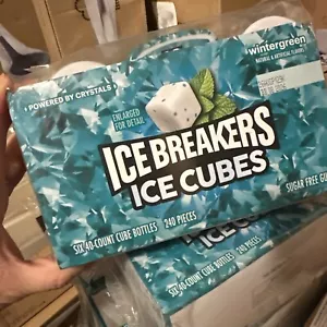 ICE BREAKERS Ice Cubes Wintergreen Sugar Free Chewing Gum Bottles 3.24 oz 6 C... - Picture 1 of 3