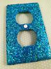 Holographic Blue Glitter ~ Bling Light Switch Plates, Outlets Covers, & Rockers