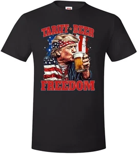 Trump Tariff's Tshirt - Beer Tariff's Freedom Printed T-Shirt and Bumper Sticker - Bild 1 von 17