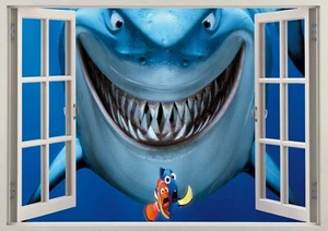 Disney Finding Dory Nemo Shark Fish 3D Window Wall View Sticker Poster Viny 103 - Picture 1 of 1