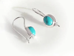 Ohrhänger Silber 925 Türkis blau Damen Ohrringe echt Sterlinhsilber gz282 - Bild 1 von 3