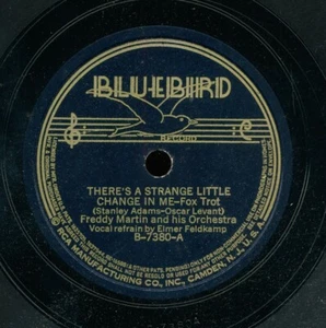 78tk-Dance-BLUEBIRD 7380-Freddy Martin-(There's a Strange/Serenade to the Stars) - Imagen 1 de 2
