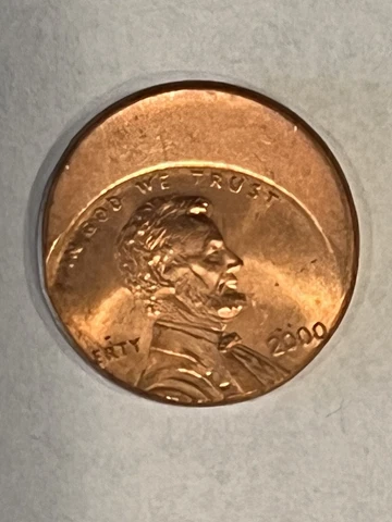 2000 Error Lincoln Penny Cent Mis-strike Off Center Coin Cover
