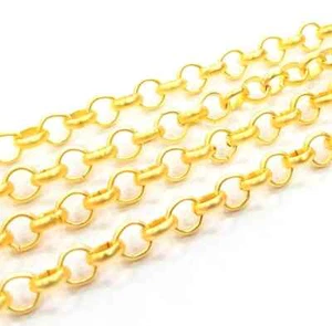 Gold Rolo Kette vergoldet Kette 1 Meter - 3,3 Fuß (5 mm) Schmuck Zubehör - Bild 1 von 7