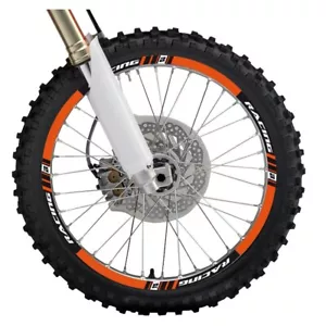 KIT ADESIVI CERCHI RUOTE ENDURO CROSS MOTARD BLACKBIRD CRYSTALL ARANCIONE RACING - Foto 1 di 2
