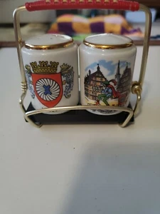 Pifferaio Pied Di Hamelin Sale E Pepe Shaker Con Supporto Vintage - Foto 1 di 4
