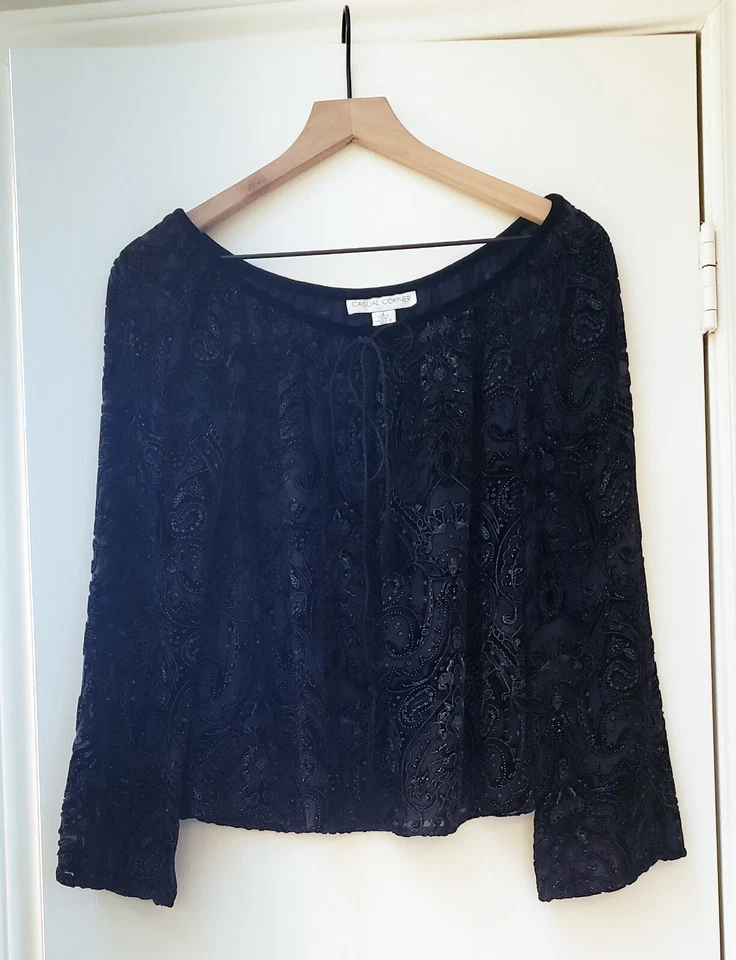 Top informal de terciopelo Whimsigoth Witchy Burnout para mujer talla 2 pequeño Foto 1 de 4