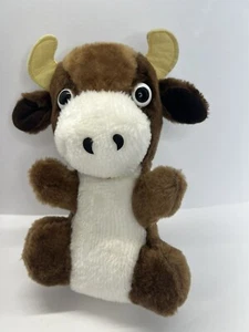 Vintage Chase International Brown Cow 10 Inch Plush Stuffed Animal 1986 - Picture 1 of 10