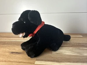 VV) Build A Bear Mini Black Lab Puppy Dog Plush Red Magnetic Bandana - Picture 1 of 8