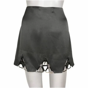 Ramy Brook Women's Mini Skirt Gray Color Size xs triangle Metal Details gi 46 - Picture 1 of 5