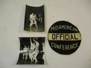 Vintage c1940s Mid American Conference Basketball Official Sewn Patch w/ Photos - Picture 1 of 8