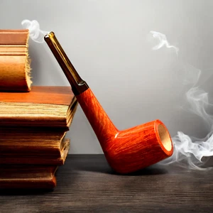 Pipa de brezo pipa de tabaco para fumar pipa recta artesanal única roja KAFpipe - Imagen 1 de 8