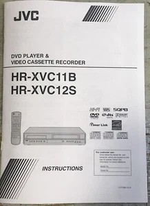 JVC HR-XVC11B & HR-XVC112S DVD Player Video Cassette Owners Manual Instructions - Picture 1 of 5