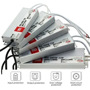 Transformador de potencia LED controlador de CA 176/264V a CC 12V impermeable IP67Ultra delgado 12V - Imagen 1 de 40