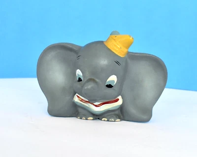 1940s DUMBO TOOTHBRUSH HOLDER Vintage Ceramic Chalkware Disney Antique Figurine - Image 1 of 4