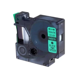 Black on Green Label Tape For DYMO LabelManager 210D 220P 260P 280 300 A45019 - Picture 1 of 6