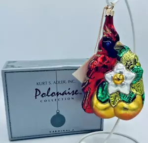 Polonaise Ornament Cardinal 2 Kurt Adler GP473 Hand Blown Glass Komozja with Box - Picture 1 of 9