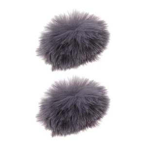 2Pcs Gray Outdoor Microphone Windscreen Wind Muff Furry Cover for Lapel Mic - Picture 1 of 12