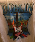 Hard Rock Cafe DUBLIN IRELAND Guitar 90s Two Sided White Shirt Mens M NWT RARE
