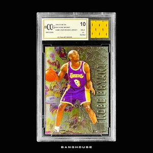 1996 Fleer Metal KOBE BRYANT ROOKIE w GU JERSEY 💎 BCCG GEM MINT 10 💎 RC #181 - Picture 1 of 3